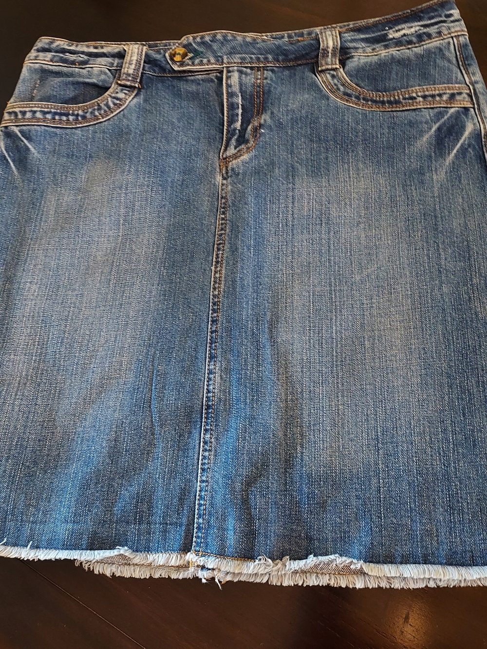 Old Navy Light Blue Denim Skirt with Contrast Stitching